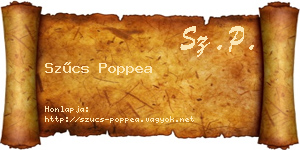 Szűcs Poppea névjegykártya